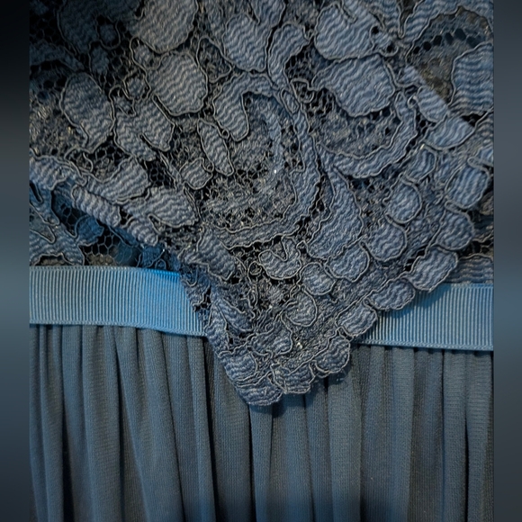 NWT David's Bridal Lace Mesh Navy Bridesmaid Dress 3/4 Sleeve Size 2 $38 - Picture 8 of 12